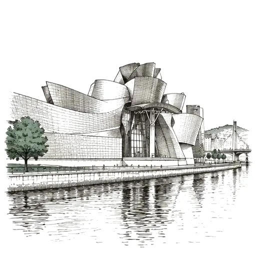 Illustrated view of Bilbao